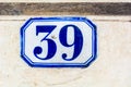 House number thirty nine 39 Royalty Free Stock Photo
