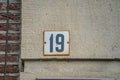 House number thirty nineteen 19 Royalty Free Stock Photo