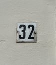 House number thirty two 32 Royalty Free Stock Photo