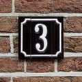 House number three - 3 Royalty Free Stock Photo