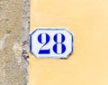 House number twenty eight 28 Royalty Free Stock Photo