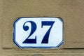 House number twenty seven  27 Royalty Free Stock Photo