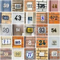 House numbers, large detailed bright collage