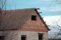 House, old barn roof sky Royalty Free Stock Photo