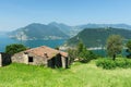 House overlooking lake Iseo Royalty Free Stock Photo