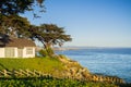 House on the Pacific Ocean coast on a sunny evening