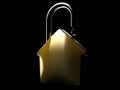 House padlock concept isolated Royalty Free Stock Photo