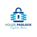 house padlock illustration logo Royalty Free Stock Photo