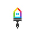 House and paintbrush combined concept Royalty Free Stock Photo