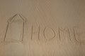 House painted on the beach and written home Royalty Free Stock Photo