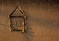 The house is painted in the sand Royalty Free Stock Photo