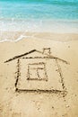 House painted on sand Royalty Free Stock Photo