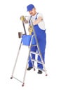 House painter and ladder Royalty Free Stock Photo