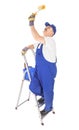 House painter on the ladder Royalty Free Stock Photo