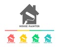 House painter logo with paint roller Royalty Free Stock Photo