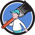 House Painter Paintbrush Walking Circle Cartoon