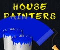 House Painters Displaying Home Painting 3d Illustration