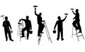 House painters silhouettes Royalty Free Stock Photo