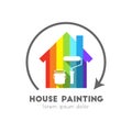 House painting logo with colorful house Royalty Free Stock Photo