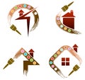 House painting logo set