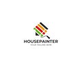 House painting logo template. House and roller brush vector design Royalty Free Stock Photo