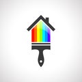 House painting and paintbrush concept Royalty Free Stock Photo