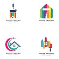 House painting service, decor and repair multicolor icon. Vector logo, label, emblem design. Concept for home decoration, building