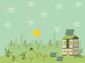 House with panel solar alternative energy Royalty Free Stock Photo