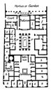 House of Pansa, Pompeii Plan, vintage engraving