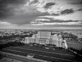 House of Parliament Bucharest Romania black and white version Royalty Free Stock Photo