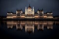 The House of Parliament at night. AI Generated