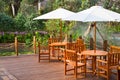 House patio with table and chairs Royalty Free Stock Photo