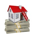 House on pile of money Royalty Free Stock Photo