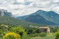 House placed near of a beautiful mountains landscape