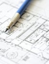 House plan blueprint - Architect design Royalty Free Stock Photo