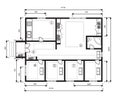 House plan drawing. Figure of the jotting sketch of the construction