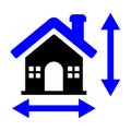 House Plan Icon in Flat Style Royalty Free Stock Photo