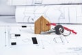 House plan and key Royalty Free Stock Photo