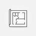 House plan line icon