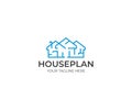 House Plan Logo Template. Floorplan Vector Design