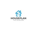 House Plan Logo Template. Floorplan Vector Design