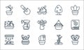 house plant line icons. linear set. quality vector line set such as plant pot, cactus, light, bamboo, tulips, cactus, plant pot,