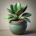 Stylish Peperomia Obtusifolia Plant in a Round Pot Royalty Free Stock Photo