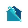 House Plumbing logo design vector illustration, Creative Plumbing logo design concept template, symbols icons Royalty Free Stock Photo