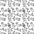 House plumbing pattern, outline style