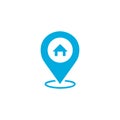 House pointer on map gps icon. Vector illustration eps 10