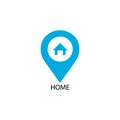 House pointer on map gps icon. Vector illustration eps 10