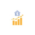 House prices growth icon Royalty Free Stock Photo