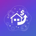 house prices growth icon, growing market Royalty Free Stock Photo