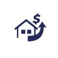 house prices growth icon Royalty Free Stock Photo